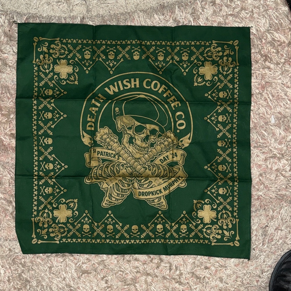 Dropkick Murphy St Patrick Bandanna Green and Gold Scarf
